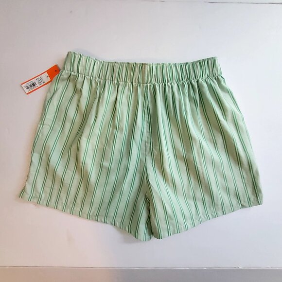 Colsie Womens Green Striped Sleep Shorts Elastic waistband for flexible fit S - Picture 2 of 9